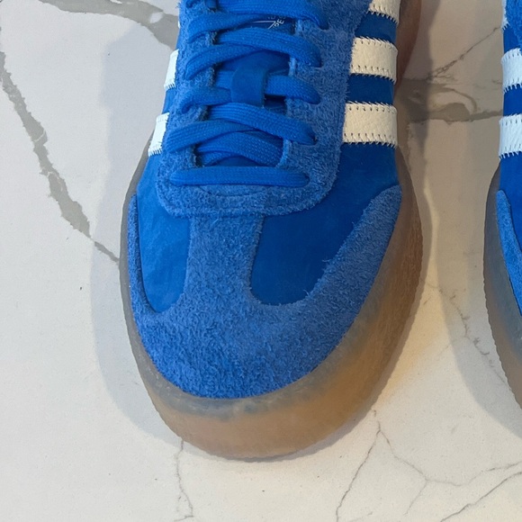 NWT Adidas Sambae Blue Blast Gum Sneakers Womens Sz 8 - Picture 6 of 16